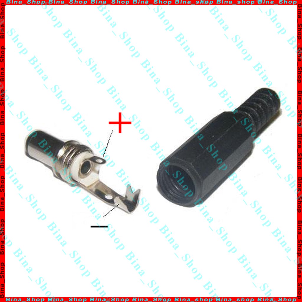 Jack DC 5.5x2.5 đực 9mm/14mm đuôi chụp bằng nhựa