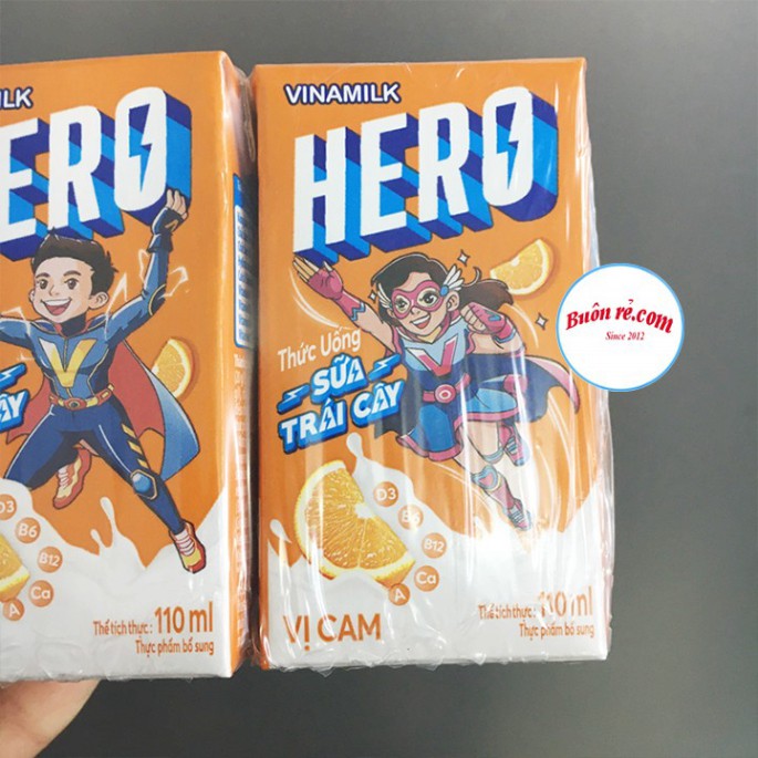 Thùng 48 hộp sữa trái cây Hero VINAMILK 110ml – Sữa chua uống bổ sung dinh dưỡng cho bé yêu 01214 Buôn Rẻ tnb33