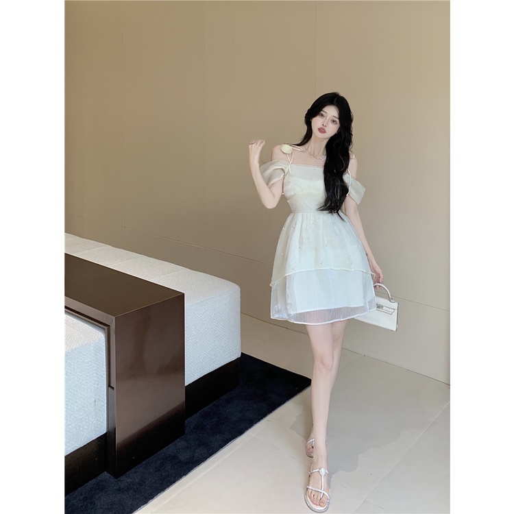 Đầm Nữ Váy Ngắn Xòe Trắng Hàng Thiết Kế Trễ Vai Hai Dây Công Chúa Cao Cấp Nhẹ Nhàng Phù Hợp Đi Ăn Cưới Dự Tiệc Sinh Nhật | BigBuy360 - bigbuy360.vn