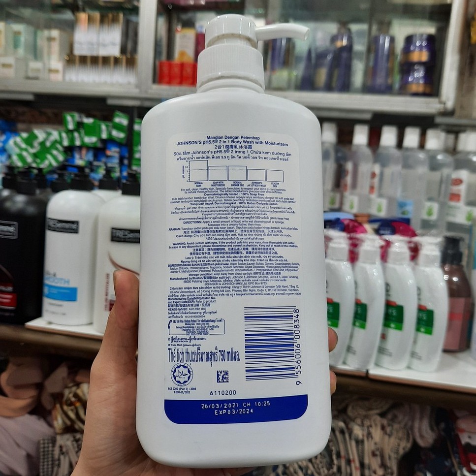 Sữa Tắm Johnson’s 2 in 1 pH 5.5 750ml