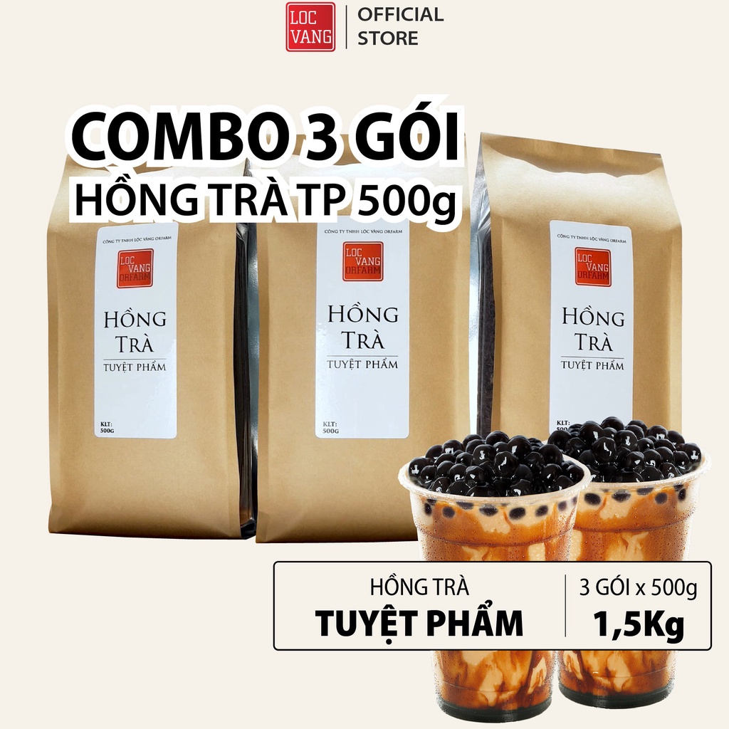 COMBO 3 Hồng Trà, Trà Đen Nguyên Liệu Làm Trà Sữa Trân Châu TUYỆT PHẨM 500g