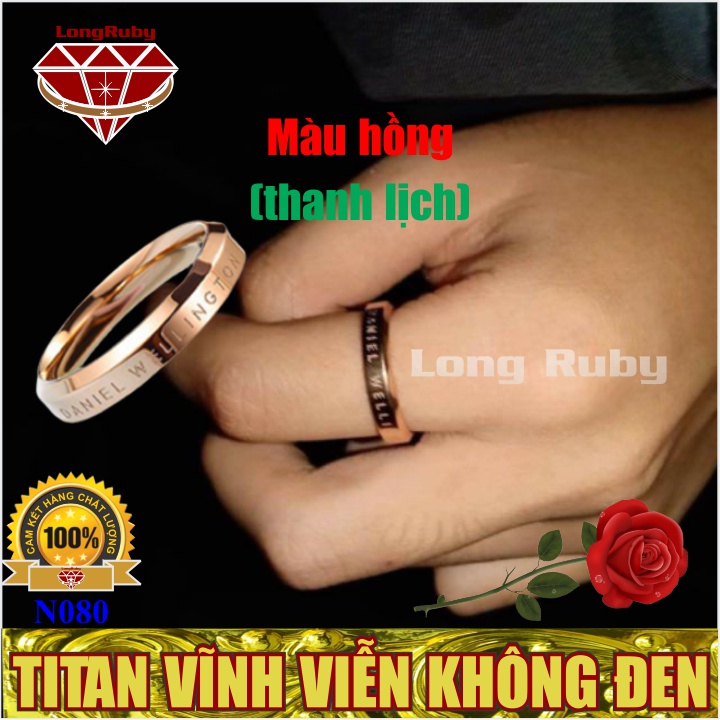 Nhẫn Nữ Titan không đen, không rỉ | Nhẫn Cặp Nam Nữ Thời Trang N080A