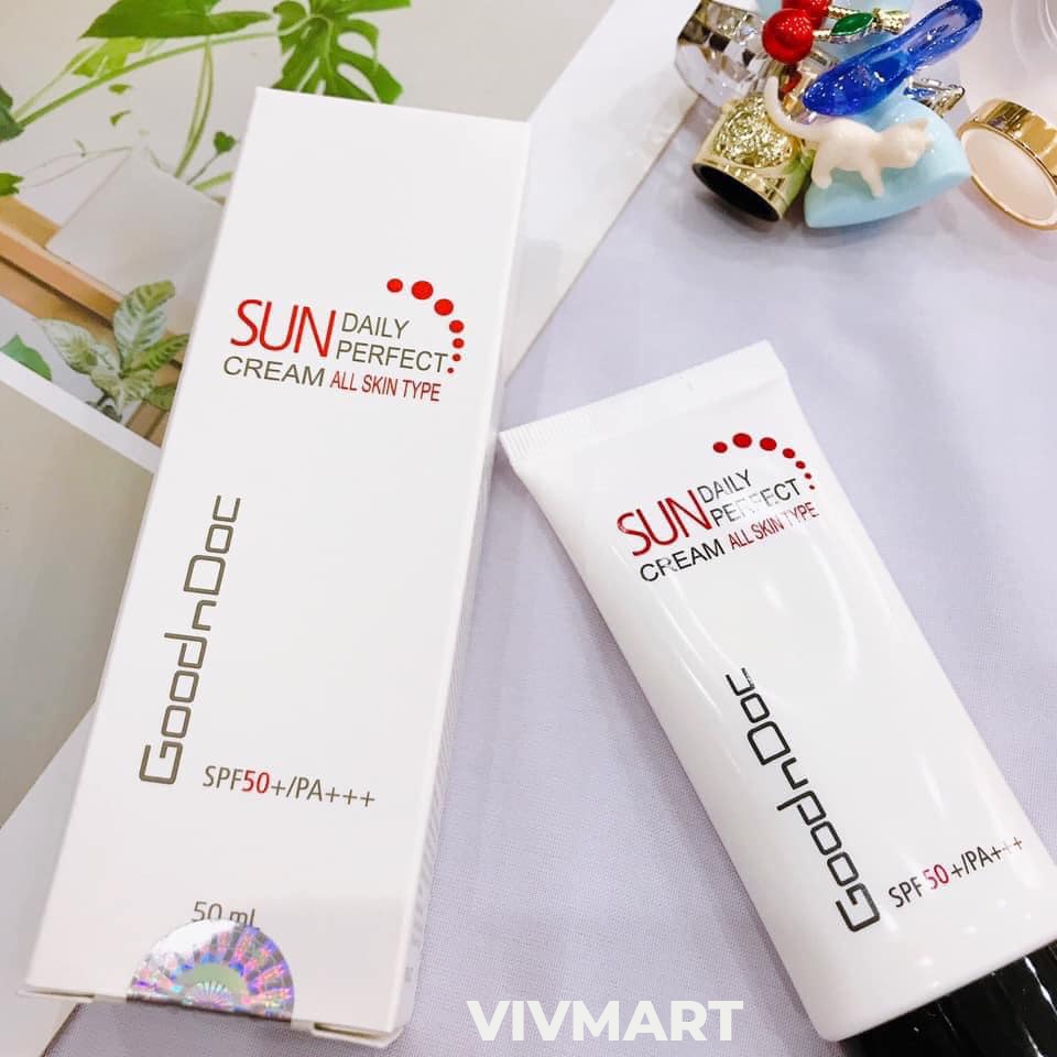 ✅ Kem Chống Nắng GoodnDoc Daily Perfect Suncream SPF 50+ PA+++ 50ml [Kết hợp dưỡng sáng da, chống nhăn, ngừa lão hóa]