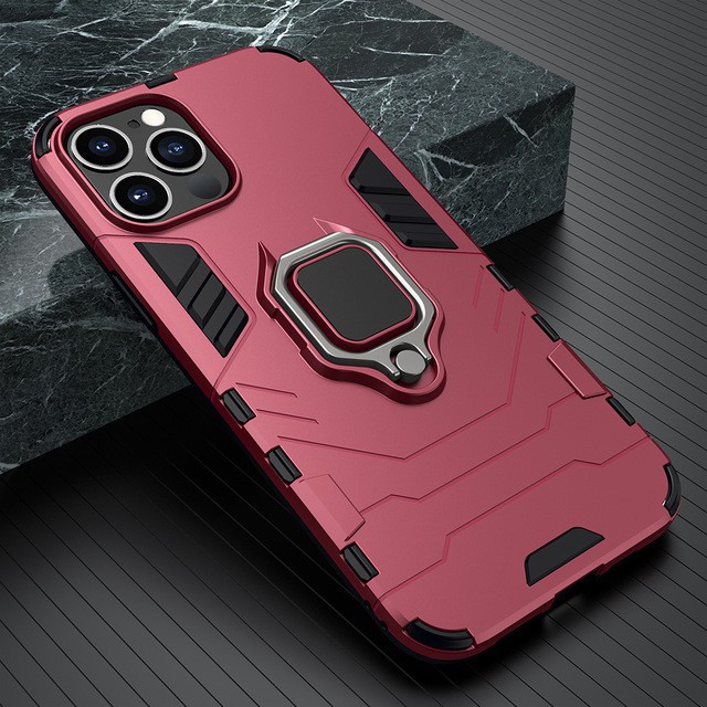 Ốp Điện Thoại Chống Sốc Có Nhẫn Đỡ Xỏ Ngón Tay Cho iPhone 11 12 12 Pro Max