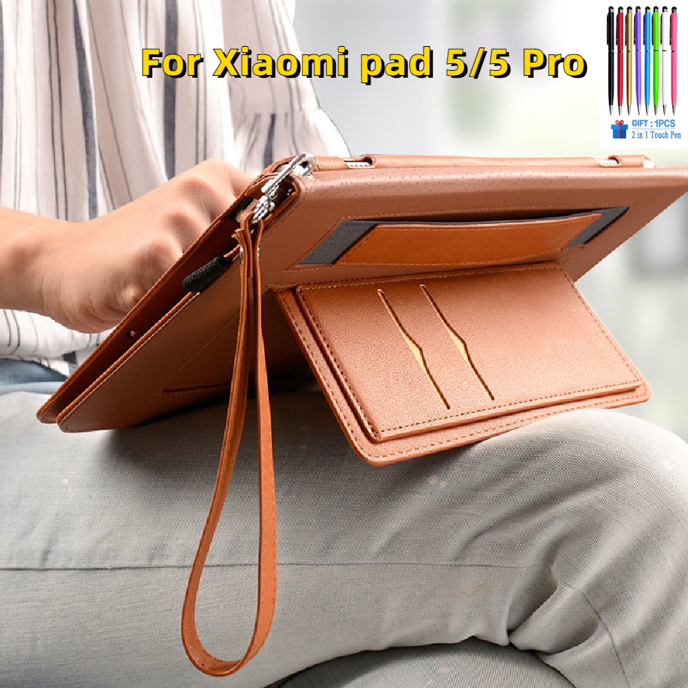 Bao Da Máy Tính Bảng Nắp Gập Tự Đứng Có Ngăn Đựng Thẻ Đa Năng Cho Xiaomi Pad 5 Pro 2021 11 inch 5 5Pro