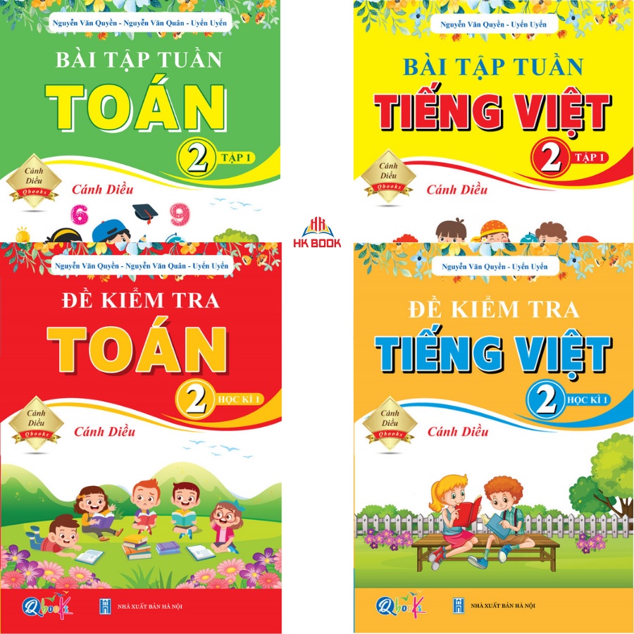 Sách - Combo Bài Tập Tuần và Đề Kiểm Tra Toán - Tiếng Việt Lớp 2 - Cánh Diều - Học Kì 1