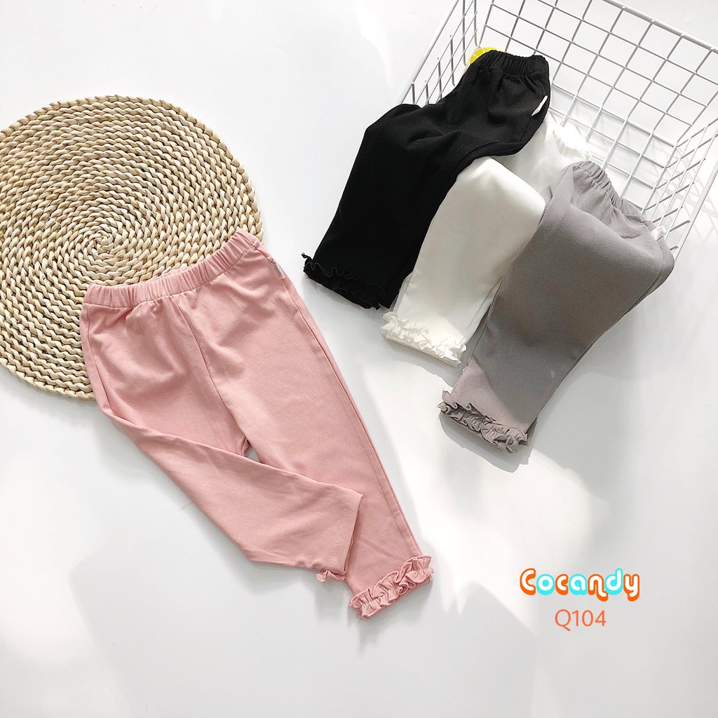 [Cocandy Official Store] Quần thun cho bé -dáng legging, chân bèo, chất liệu thun cotton mềm mại cho bé từ 5 đến 23 kg