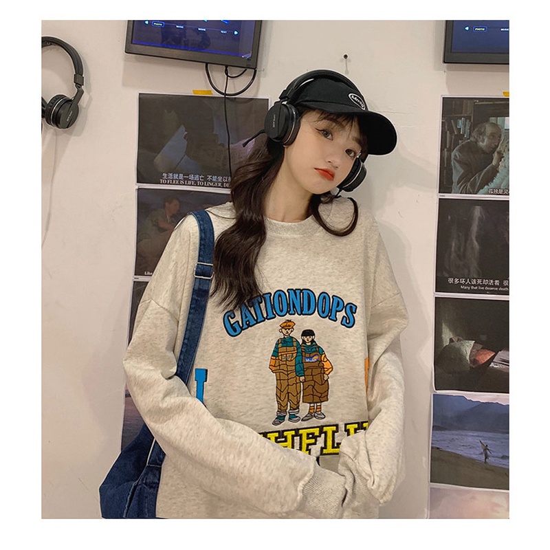 HIIXIIVI Áo sweater Mỏng Tay Dài Cổ Tròn Dáng Rộng Thời Trang Hàn Quốc 2022