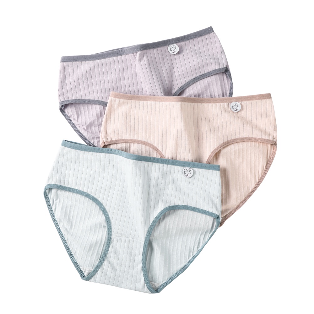 Quần Lót Aijolen Vải Cotton Mềm Mại Thoáng Khí Màu Macaron Trơn Lưng Cao Trung Bình Cho Nữ
