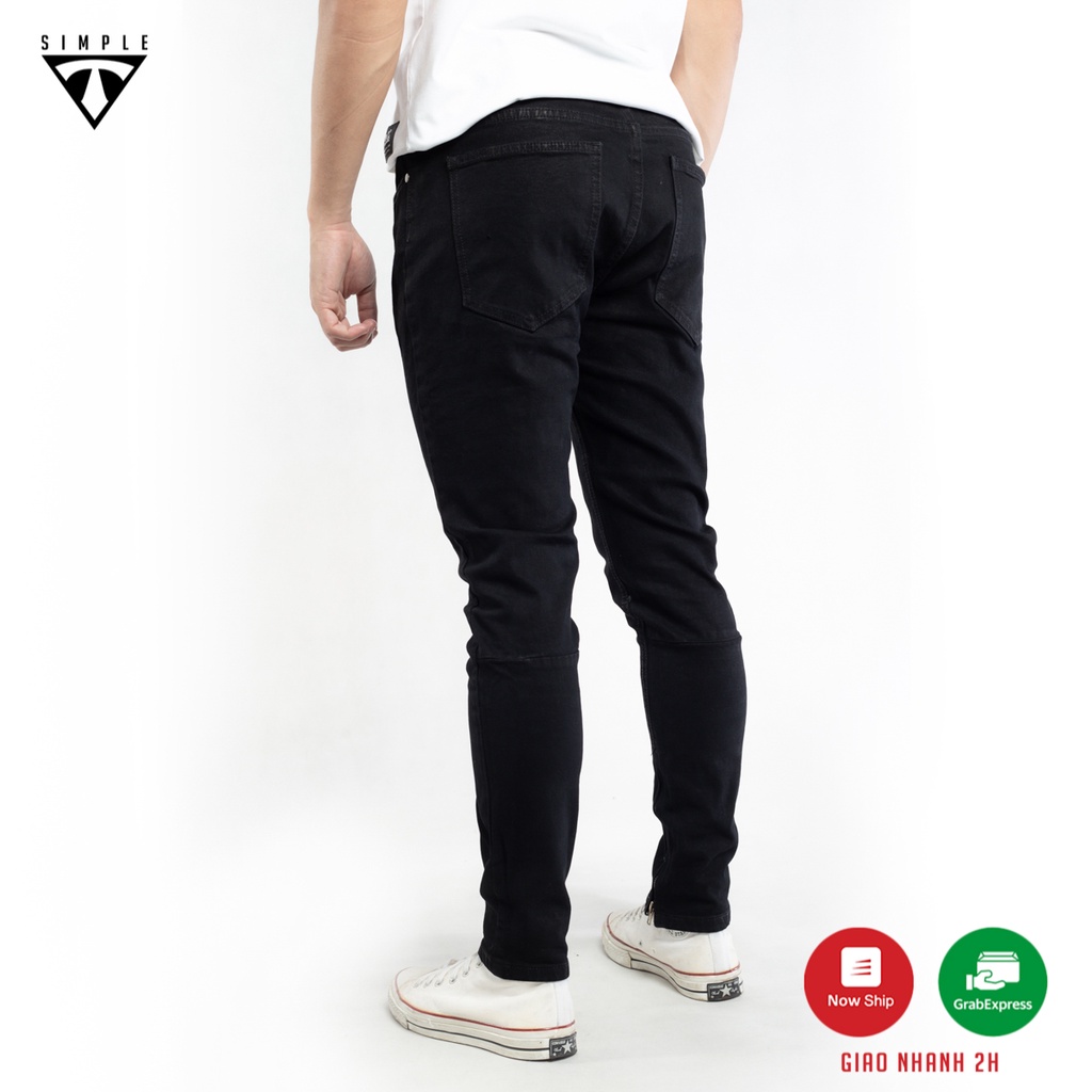 Quần Jean Nam Đen Trơn TSIMPLE Slimfit chất bò cao cấp thời trang CQJ00 | BigBuy360 - bigbuy360.vn