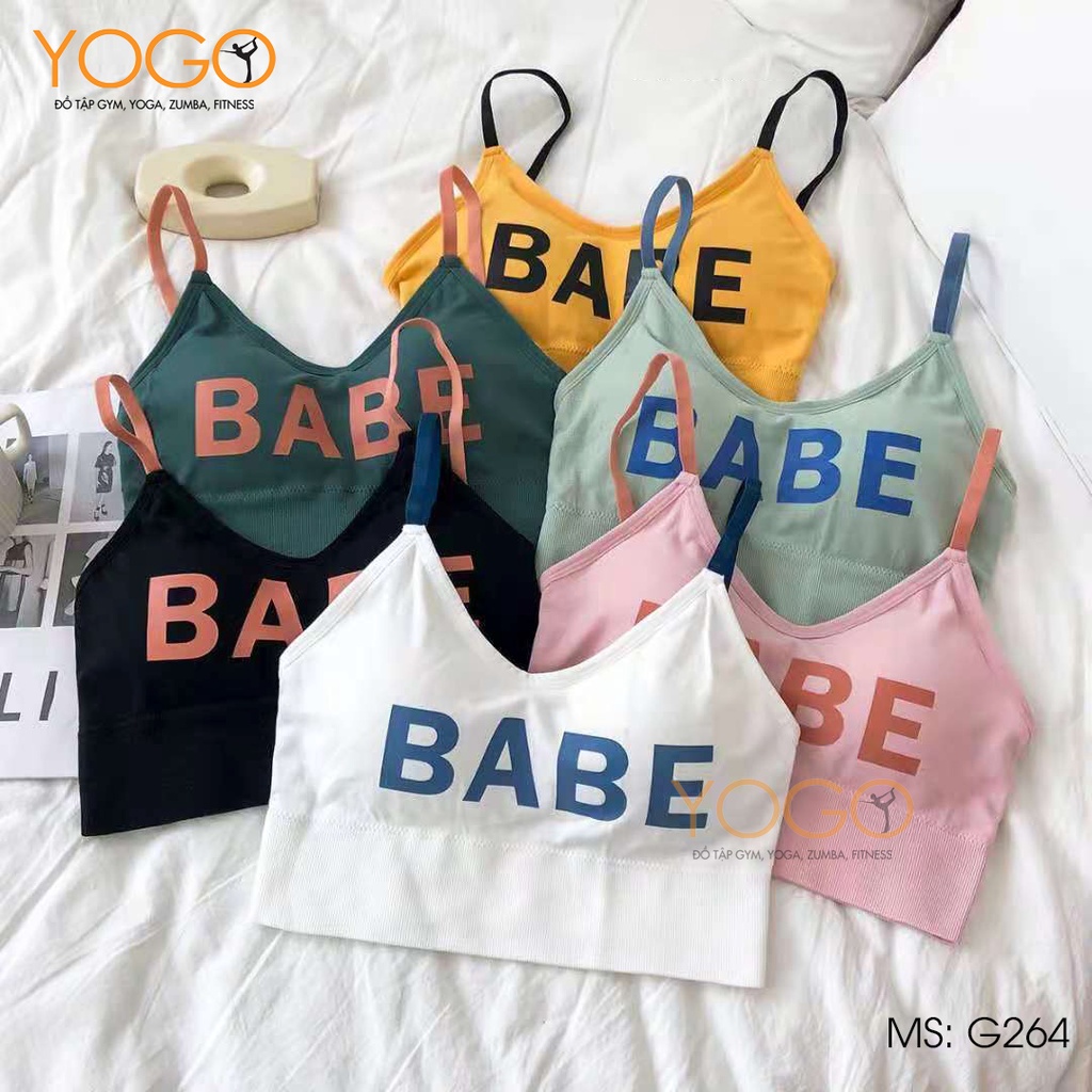 Áo bra tập gym yoga nữ YOGO dáng áo croptop ôm body có mút mỏng đệm ngực co giãn 4 chiều thấm hút mồ hôi G264