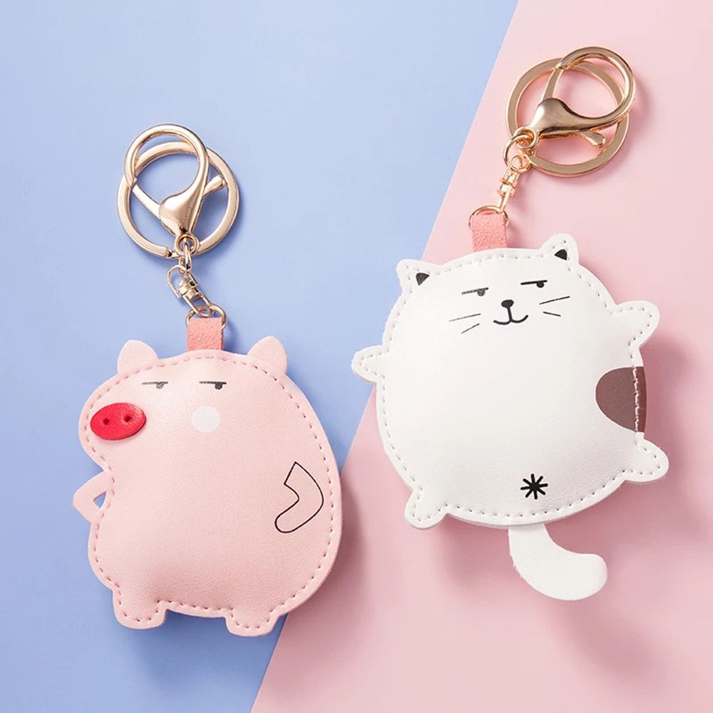 Móc khóa hình động vật hoạt hình bằng da PU dễ thương