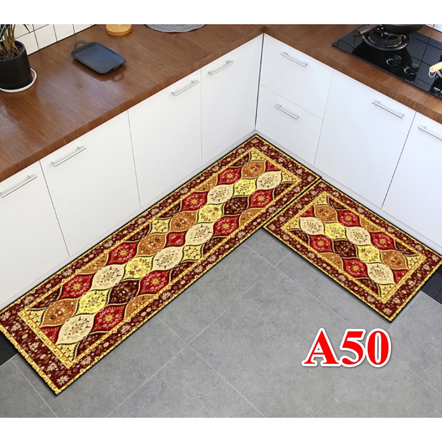 Bộ 2 tấm thảm bếp MẪU CHÂU ÂU HIỆN ĐẠI  (40x60cm và 40x120cm)