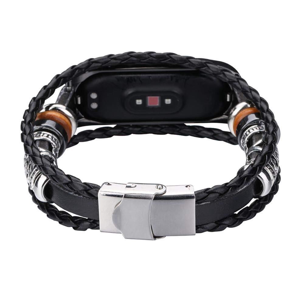 Dây da đeo đồng hồ phong cách Vintage cá tính cho Xiaomi Mi Band 3/4