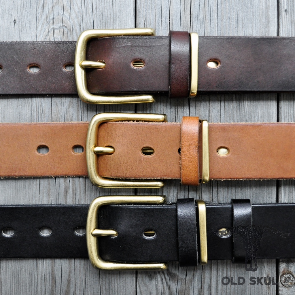 Dây Thắt Lưng Da Nam Old Skul bản 38mm khóa đồng thau DL1049BR