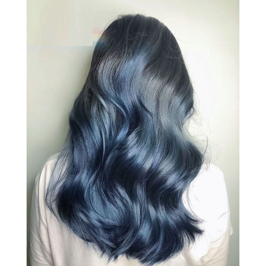 Dầu gội nhuộm tóc màu Xanh đen Nagi BLUE AND BLACK 13 chiết xuất từ thiên nhiên chai 400ml