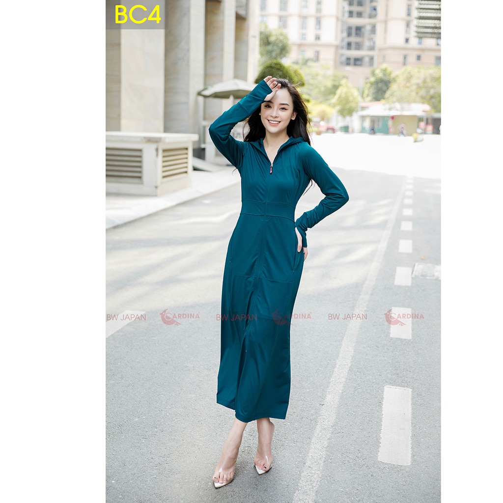 Áo Chống Nắng Nữ CARDINA Dáng Dài Liền Thân Chất Thun Lạnh Cao Cấp Chính Hãngg Hàng Hè 2020