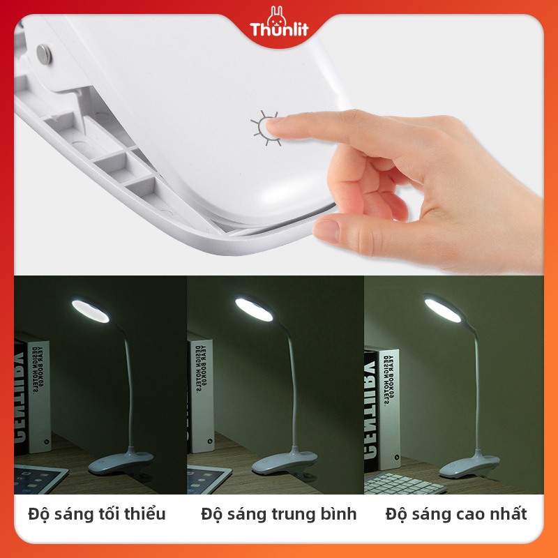 Đèn ngủ kẹp giường Thunlit siêu sáng sạc usb 1200mah có 3 chế độ sáng