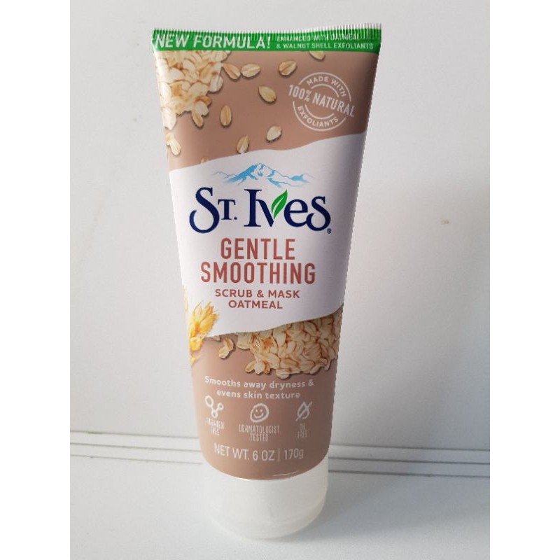 Sữa rửa mặt tẩy tế bào chết ngừa mụn St.Ives trà mơ lúa mạch 170gr