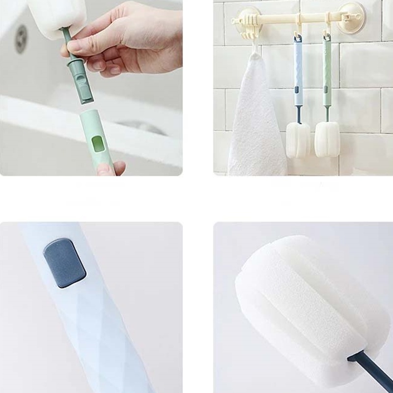 Bàn chải mút mềm có tay cầm dài dùng để vệ sinh bình sữa em bé đa năng tiện dụng