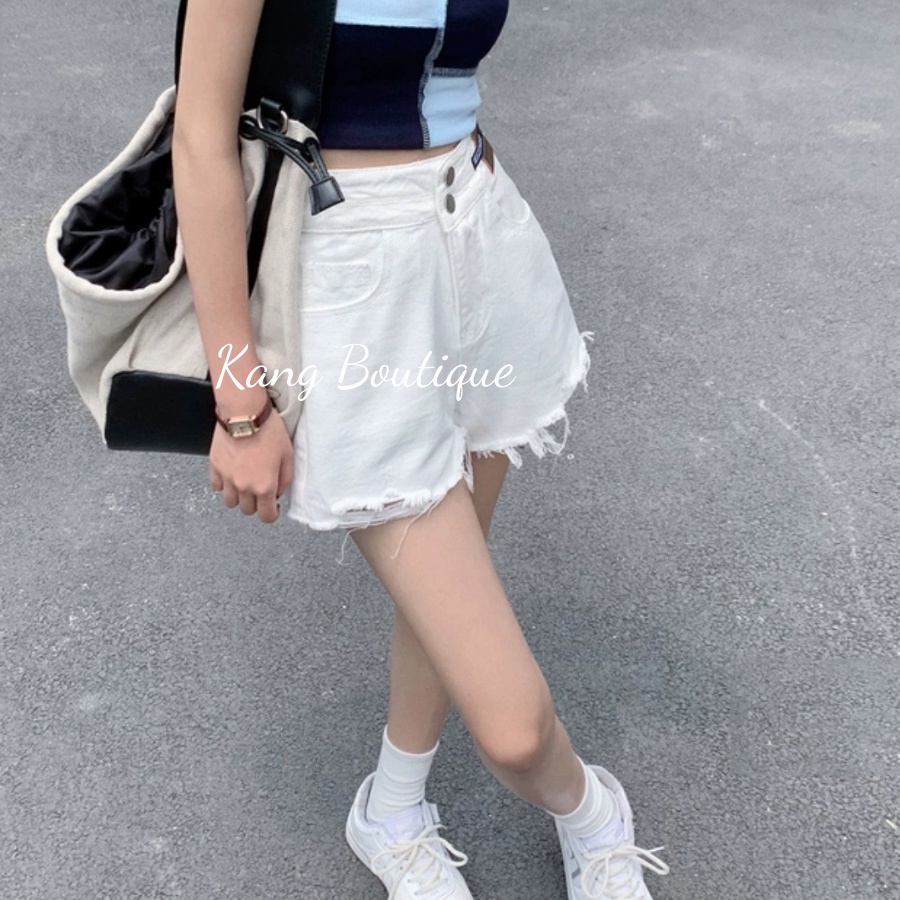 Quần short jeans nữ bigsize quần đùi ỐNG RỘNG LƯNG CAO rách gấu mặc ở nhà Kang Boutique Mã QD002 | BigBuy360 - bigbuy360.vn