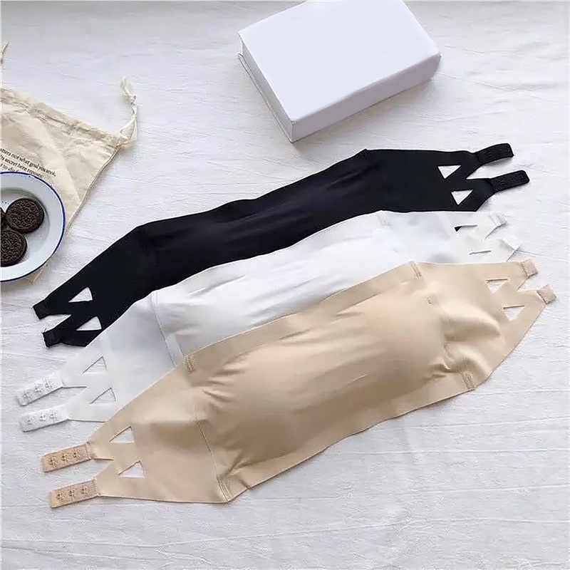 Áo Ngực Ống Không Dây Bằng Lụa Lạnh Không Đường May Chống Ánh Sáng SJHY0323 CFH