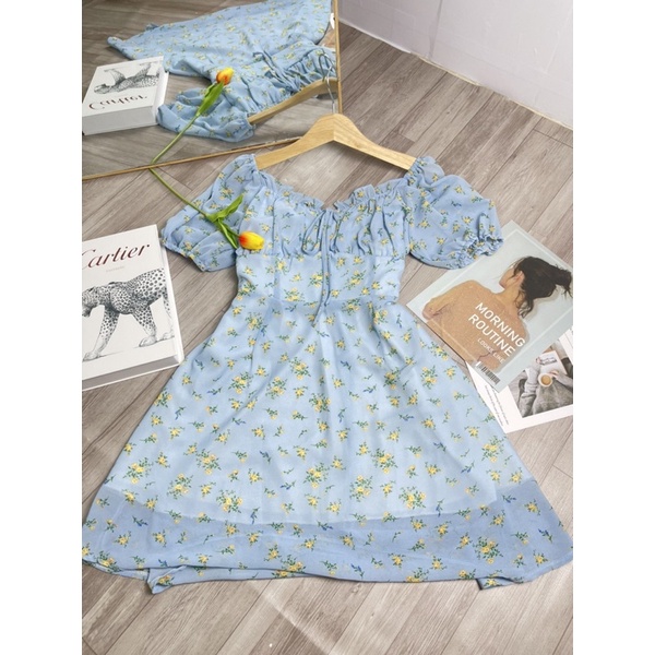 BIGSIZE Đầm hoa ngực nhún Anna Dress