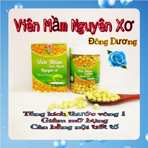 [CHÍNH HÃNG]-Viên mầm đậu nành nguyên sơ Đông Dương, tăng vòng 1, cân bằng nội tiết tố nữ, SP hữu cơ tự nhiên