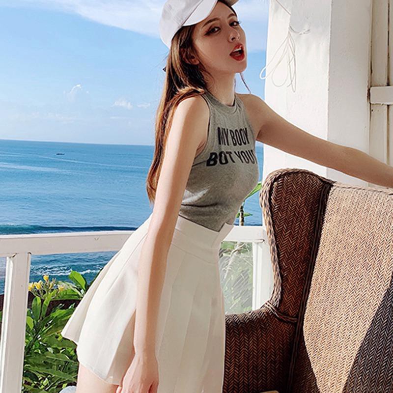 Áo thun nữ không tay cổ tròn in chữ thời trang cá tính | BigBuy360 - bigbuy360.vn