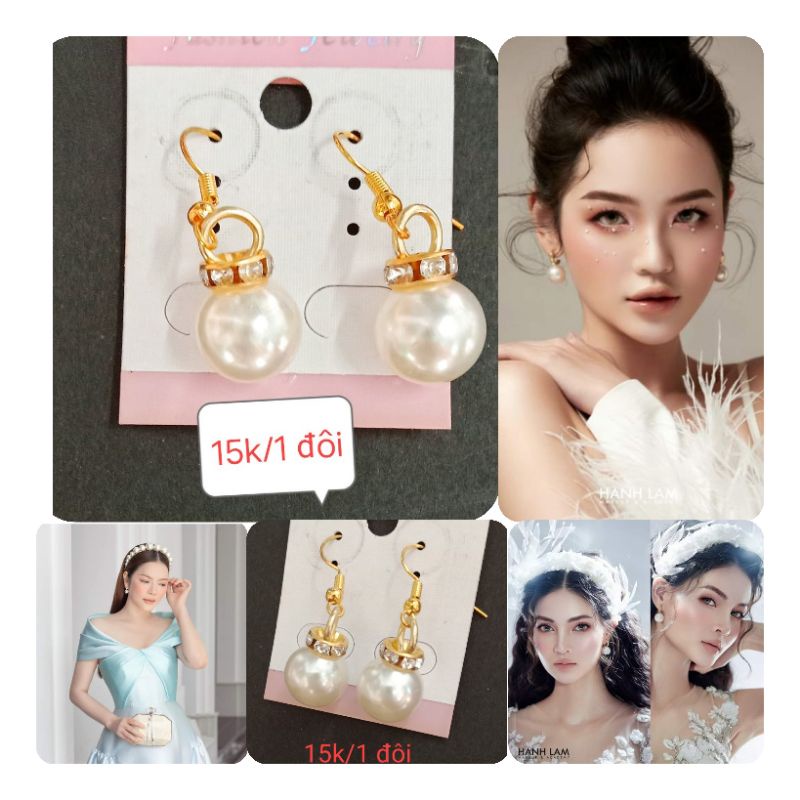 bông tai ngọc trai nhân tạo