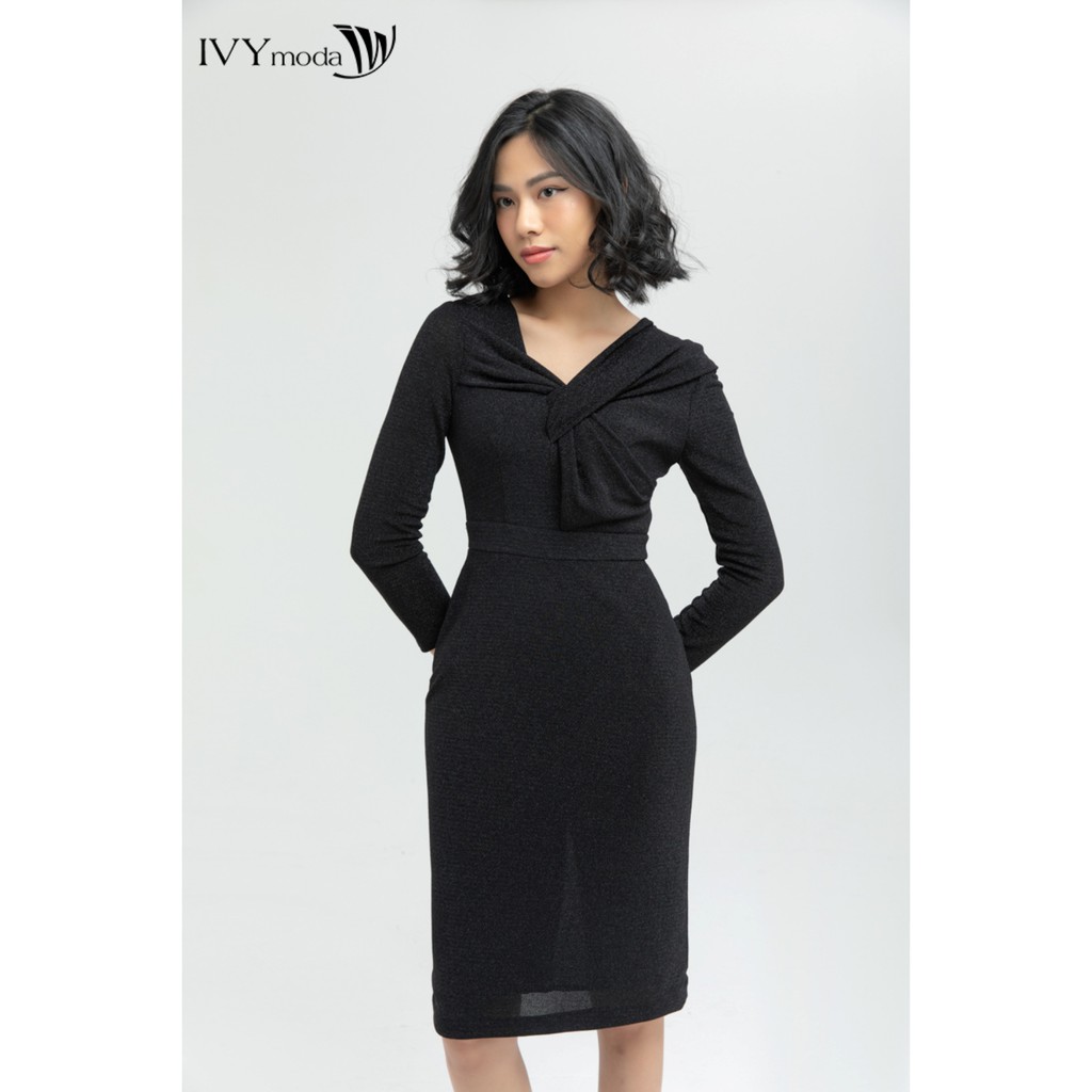 Đầm ôm dài tay thiết kế IVY moda MS 39M6189