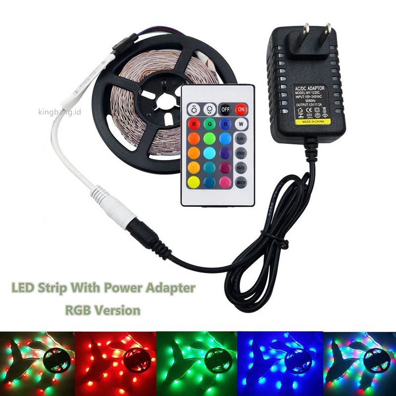 ⚡️SIÊU RẺ⚡️  Bộ đèn LED dây dán 5m RGB +Nguồn+Remote +Khiển RGB