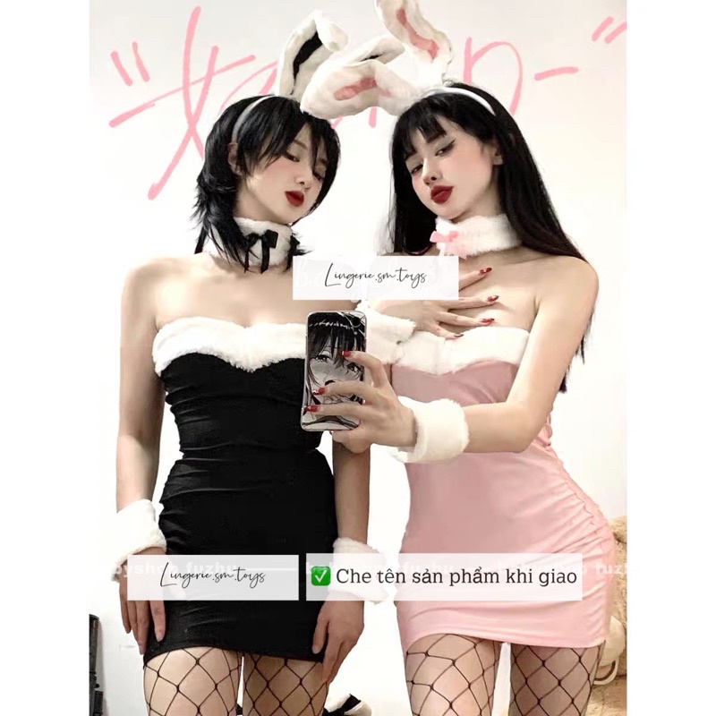 FM6990 Cosplay Nàng Thỏ Dễ Thương - Viền Lông Xinh Xắn Đáng Yêu - Nhiều Phụ Kiện Đi Kèm