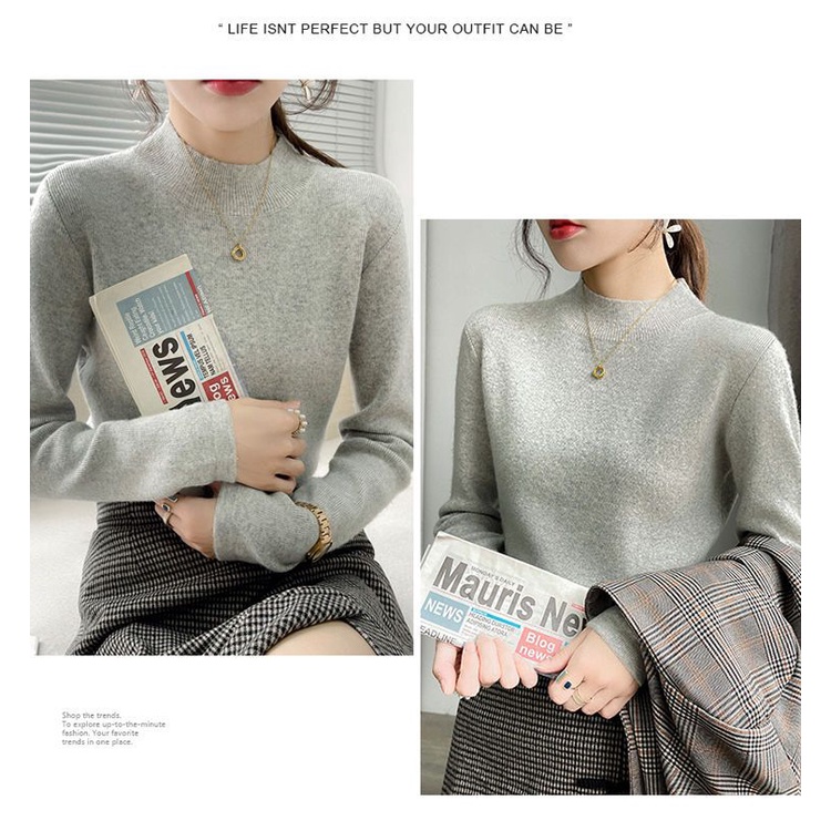 Áo Sweater Cổ Cao Ôm Dáng Phong Cách Thời Trang Thu Đông  Mới