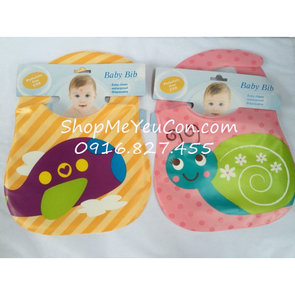 Yếm máng nhựa xốp 3 lớp Baby Bib