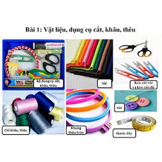 Bộ dụng cụ vật liệu cắt khâu thêu lớp 4 - lớp 5 - văn phòng phẩm - HOKAMI STORE