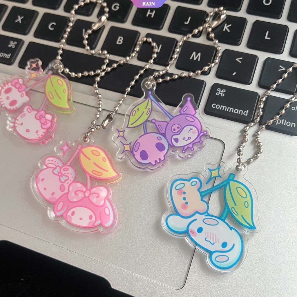 SANRIO Móc Khóa Hình Nhân Vật Hoạt Hình Cinnamoroll Melody Kuromi Hello Kitty Bằng Acrylic Dễ Thương