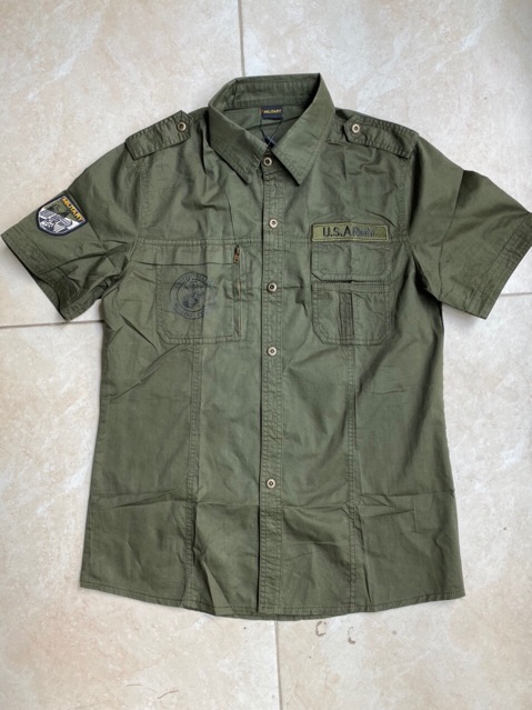 Áo sơ mi thời trang phong cách lính nam