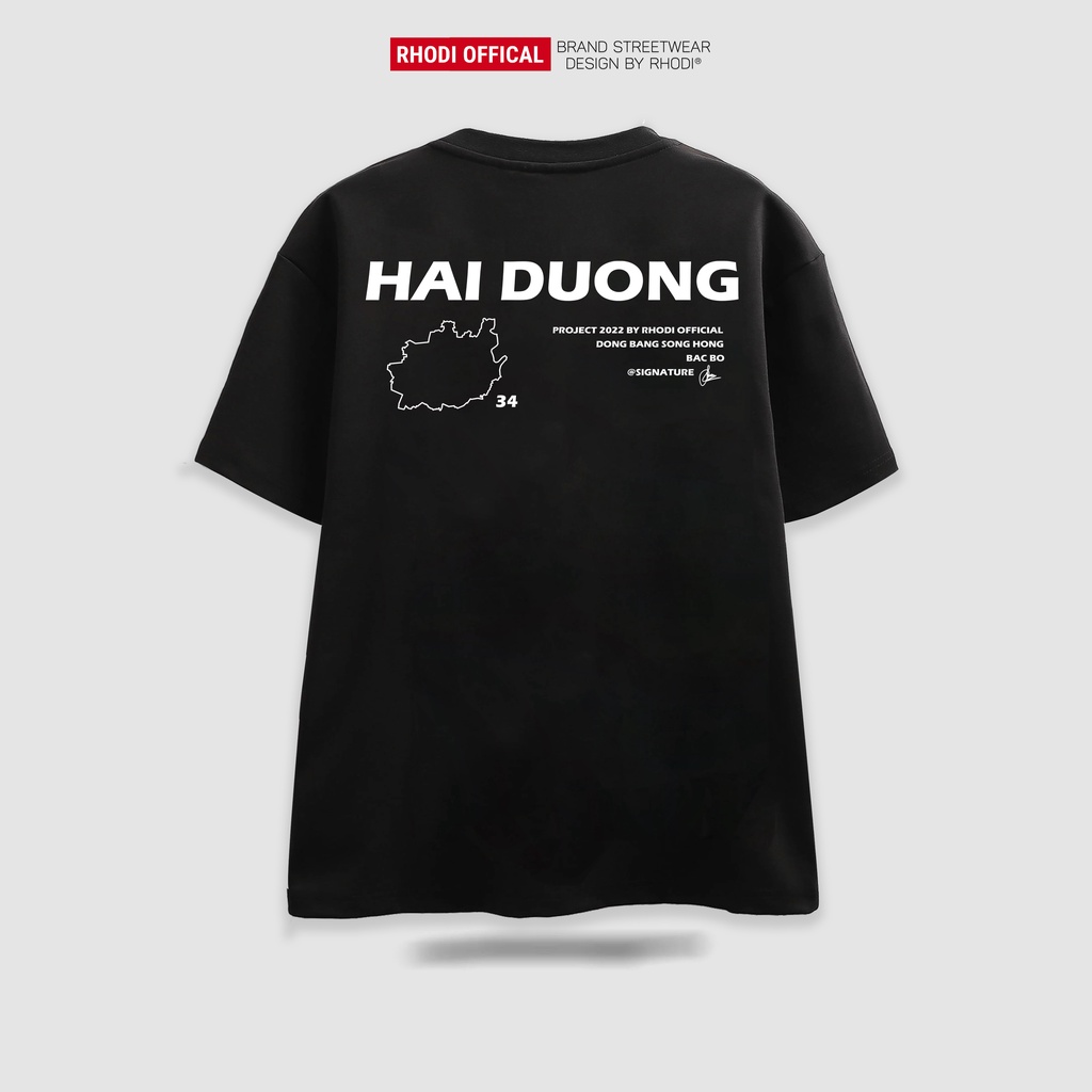 Áo thun local brand RHODI phông cổ tròn tay lỡ unisex nam nữ thế hệ genz Text Hải Dương