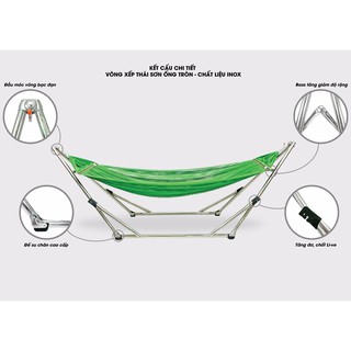 Võng xếp ống tròn (chất liệu inox) - Võng xếp inox cao cấp