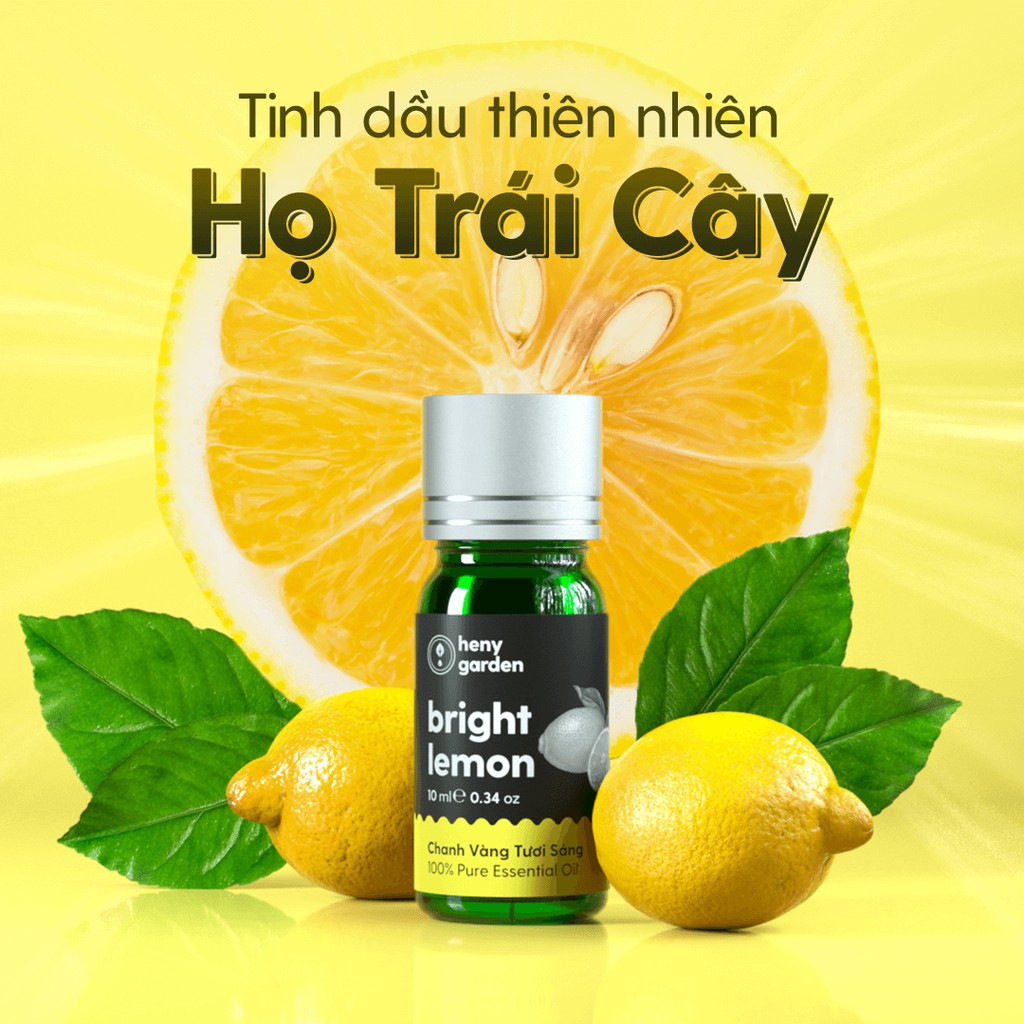 [6 LOẠI] Tinh Dầu Thiên Nhiên Họ Trái Cây Làm Nến Thơm, Xông Thơm Phòng Heny Garden 10ml - Có Kiểm Định QUATEST 3