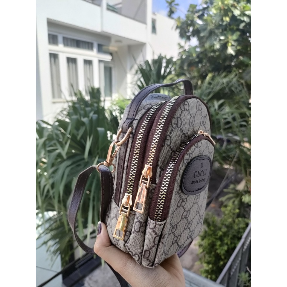 TÚI ĐIỆN THOẠI MINI ĐEO CHÉO CẦM TAY ĐI CHƠI NHIỀU NGĂN TIỆN LỢI KHẮC HỌA TIẾT SANG CHẢNH TDTMINI