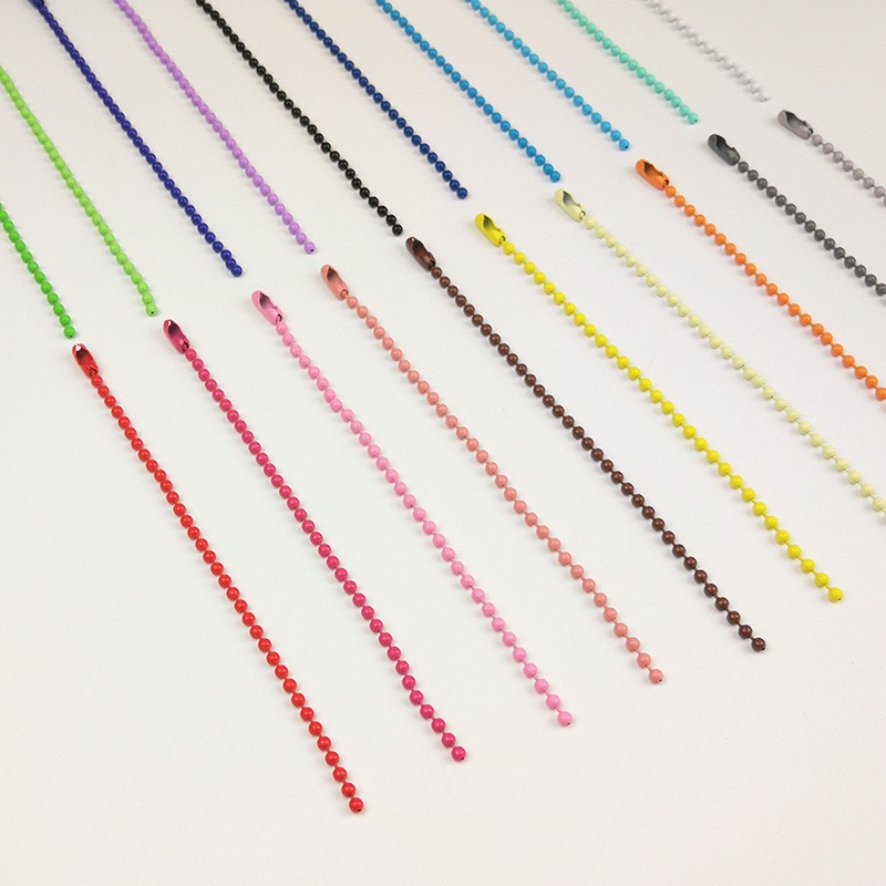 Bộ 10 chuỗi hạt tròn nhiều màu bằng kim loại