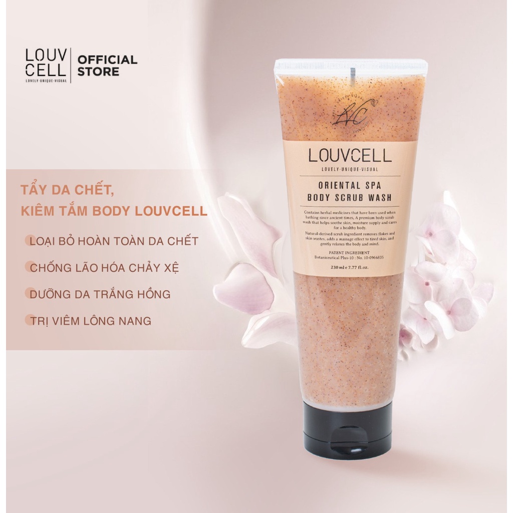 Bộ đôi dưỡng trắng và làm sạch da toàn thân Louvcell cải thiện tone da, cấp ẩm nhanh