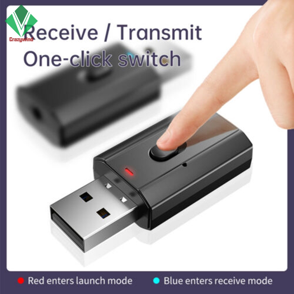 USB Bluetooth Dongle 5.0 AUX Audio Transmitter Receiver Adapter for TV Car PC