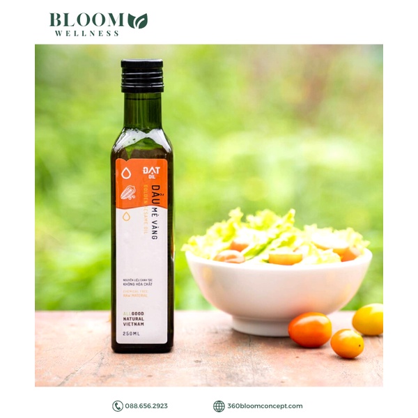 Dầu mè vàng nguyên chất Đạt Oil, hoàn toàn tự nhiên, không phụ gia chất bảo quản - 250ml