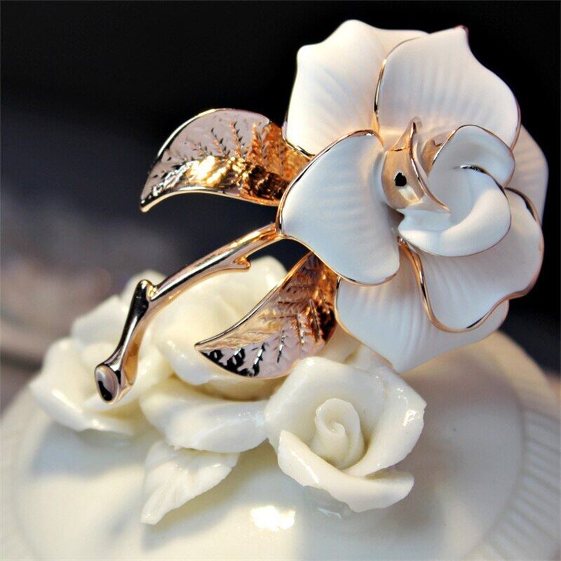 Trâm Cài Áo Hình Hoa Hồng Bằng Kim Loại Cao Cấp Phong Cách retro