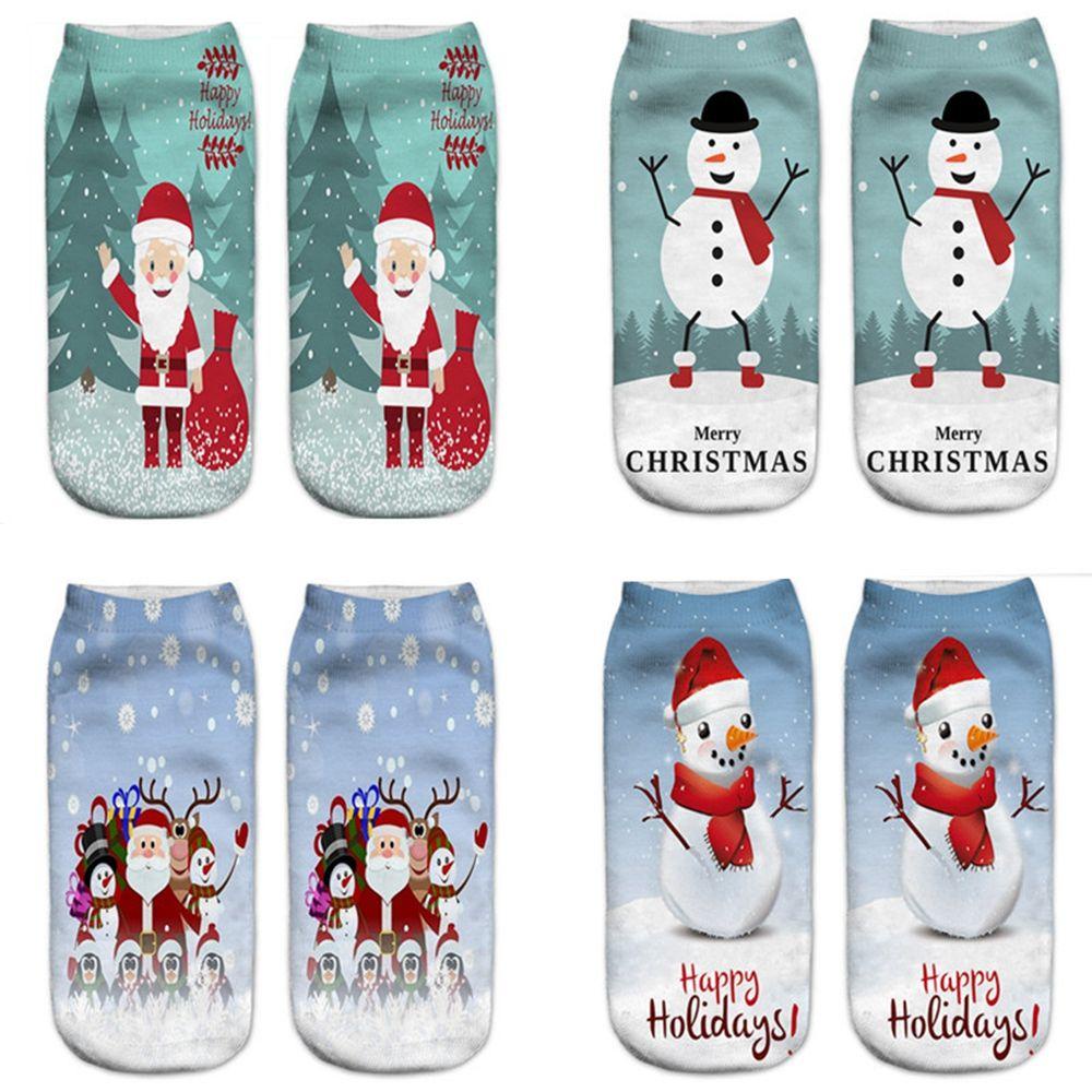 MAG Tất Cổ ThuyềN In HìNh Ông Già Noel 3D Dễ Thương