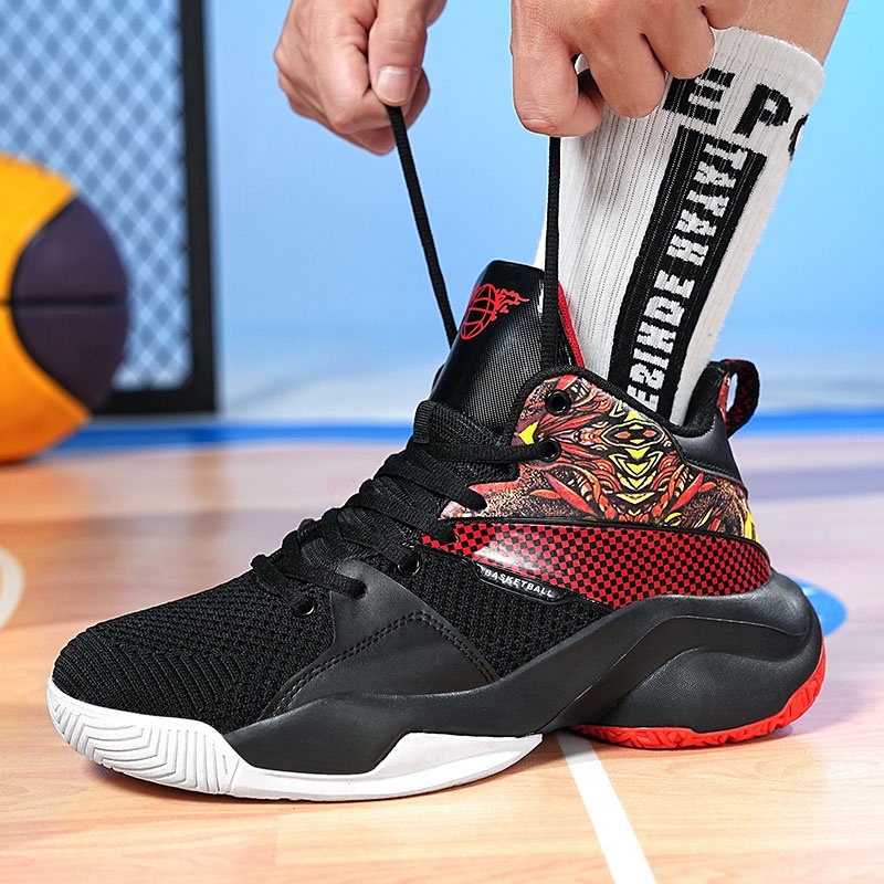 Kích thước lớn: 36-46 thanh niên thực tế chiến đấu giày bóng rổ thể thao cao nhất giày nam, thoáng khí, không trơn trượt và chống mài mòn