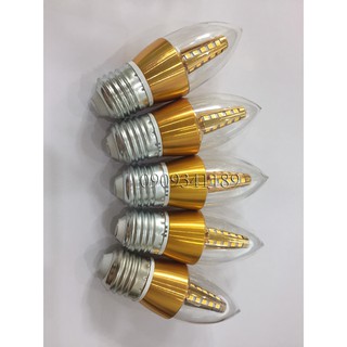 Combo 5 bóng đèn led nến 5w- ánh sáng vàng e27